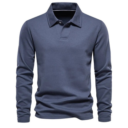 Herren Poloshirt Langarm Kragen Klassisch - Eveloria