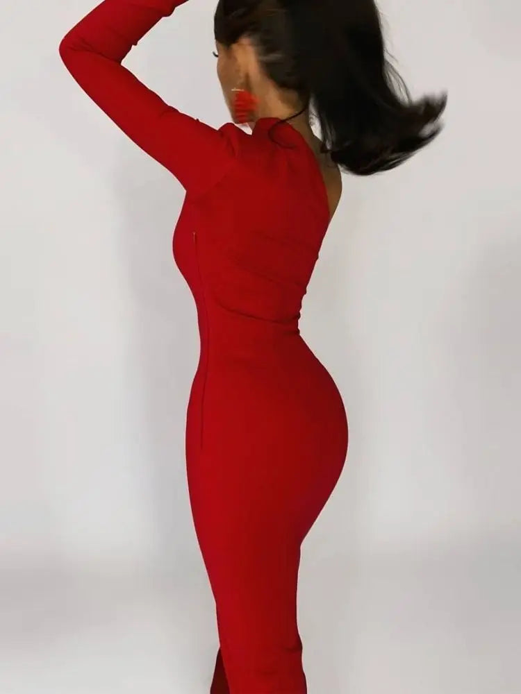 Eveloria Damenkleid Elegantes Ein Schulter Seidenoptik