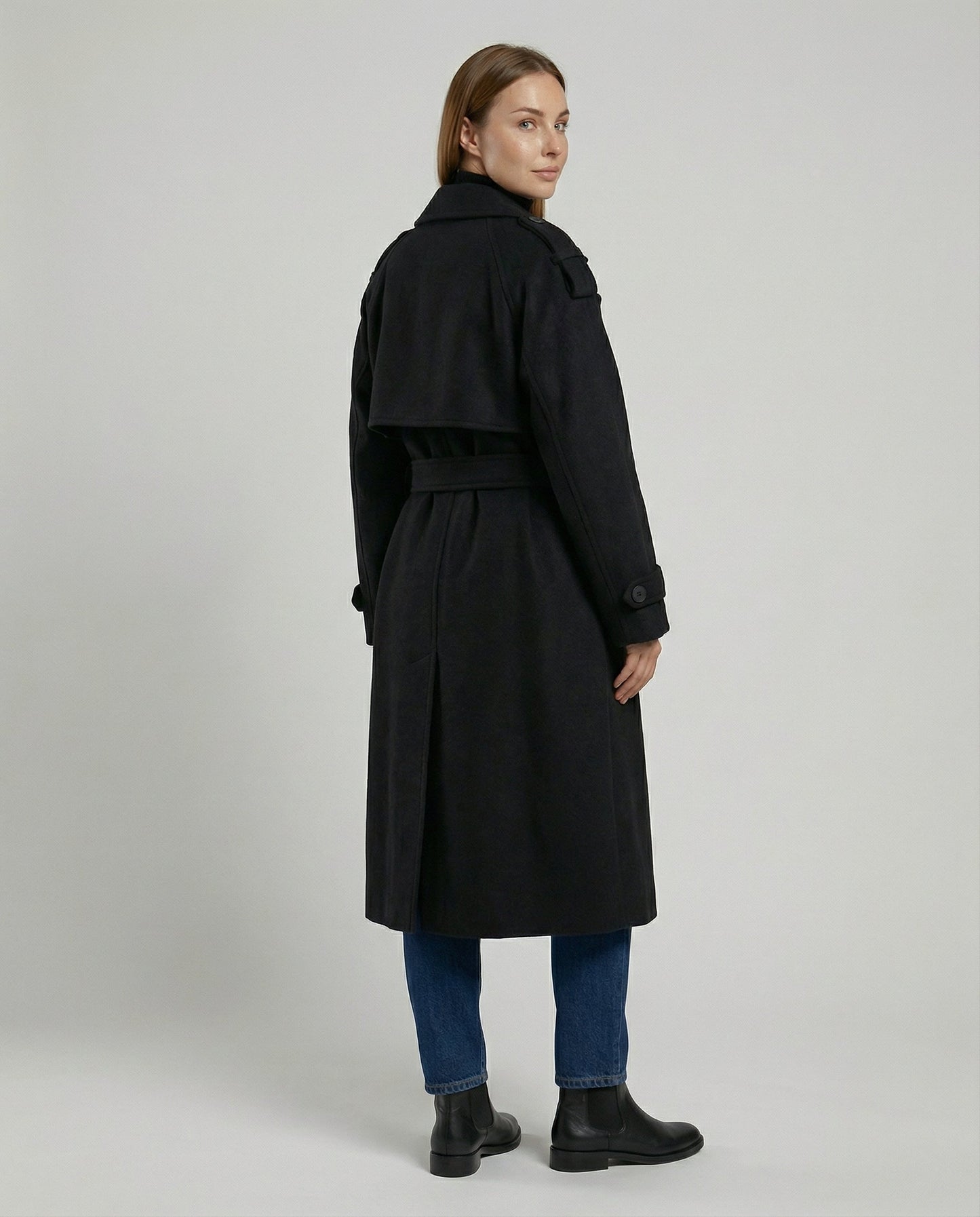 Oversized Damen Winterjacke Wolle