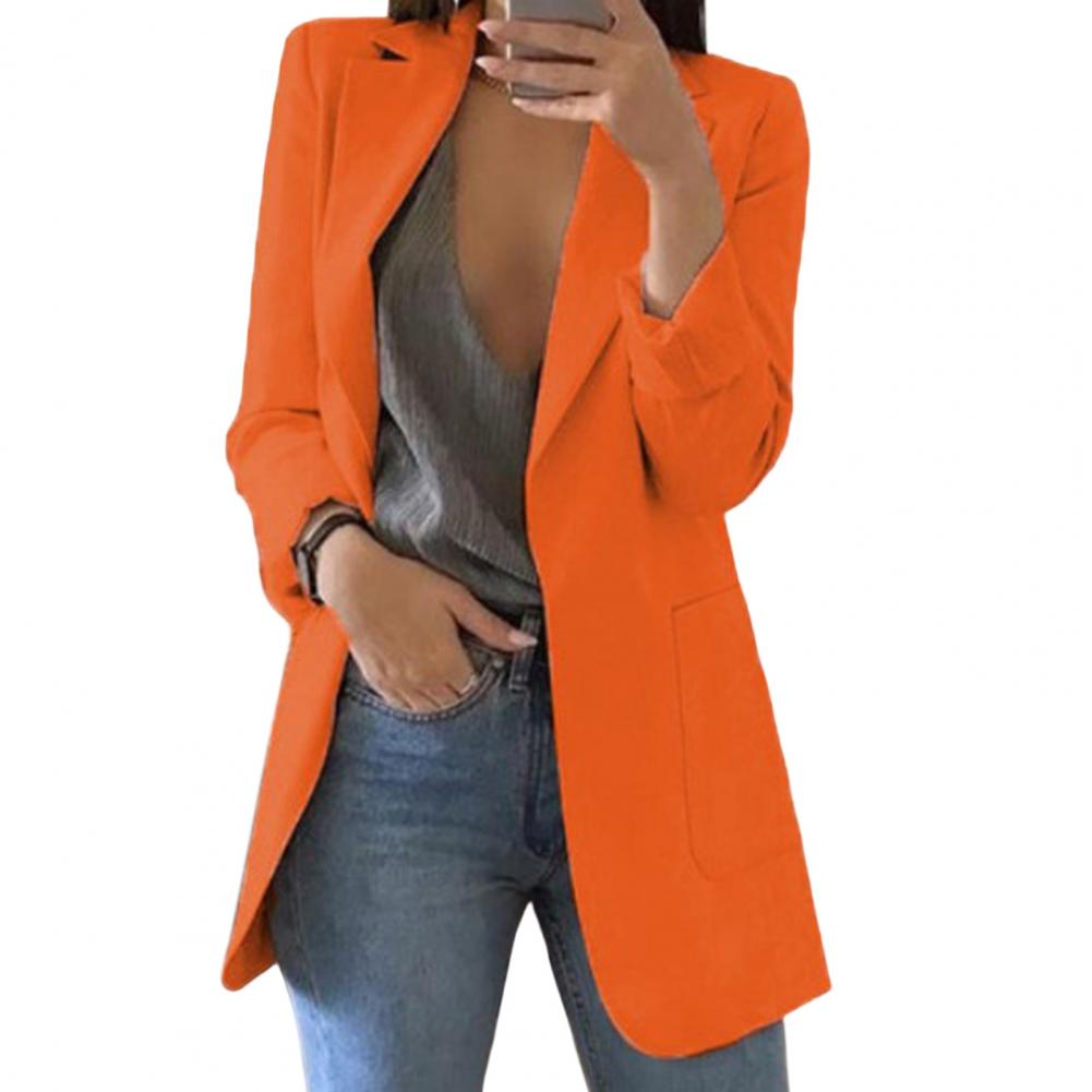 Damen Elegant Blazer Jacke Lang