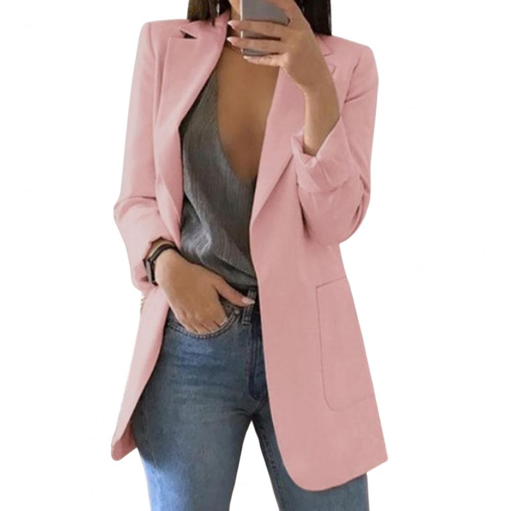 Damen Elegant Blazer Jacke Lang