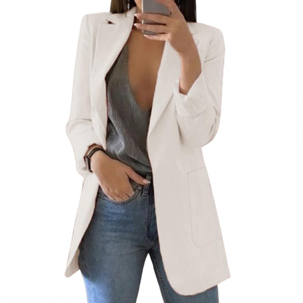 Damen Elegant Blazer Jacke Lang