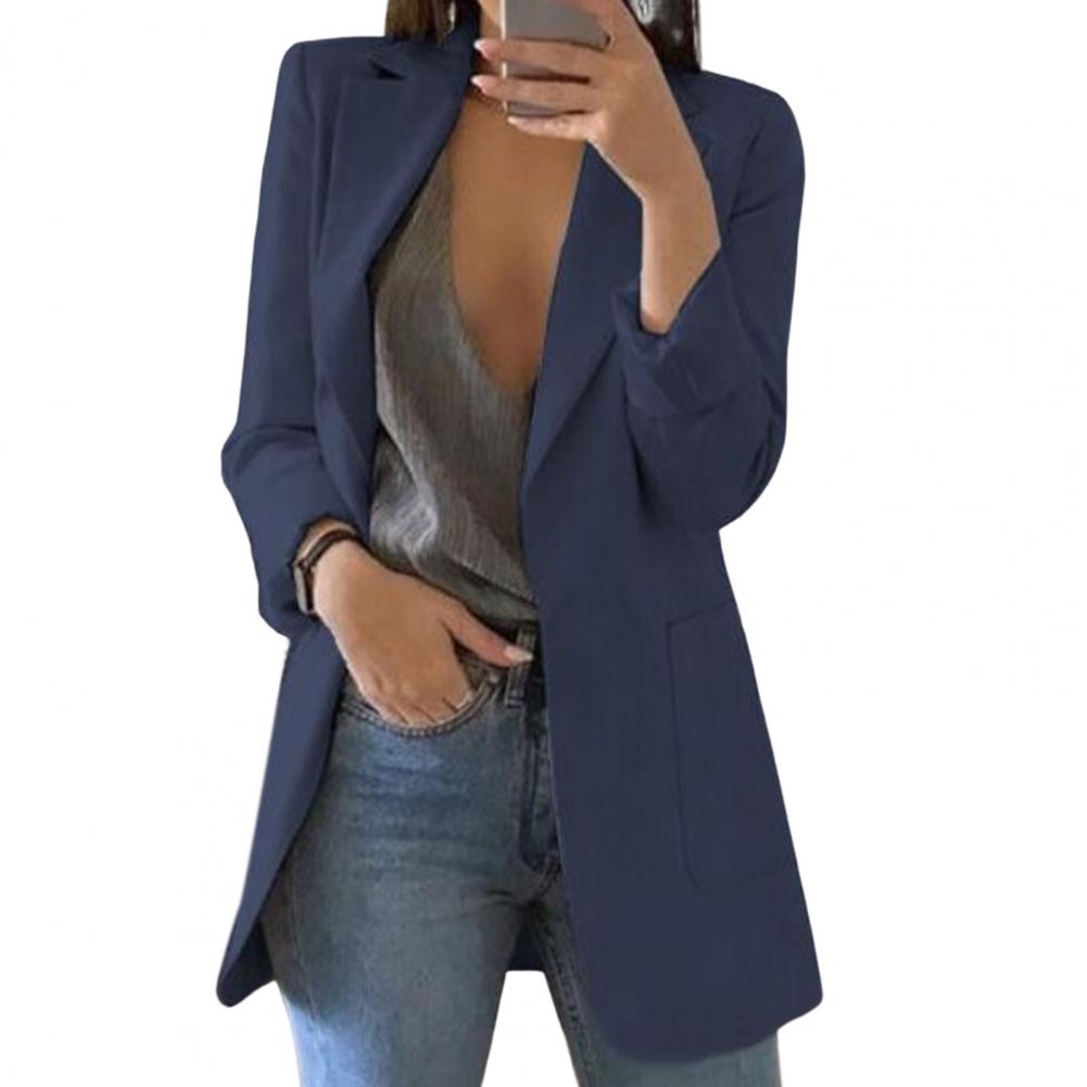 Damen Elegant Blazer Jacke Lang