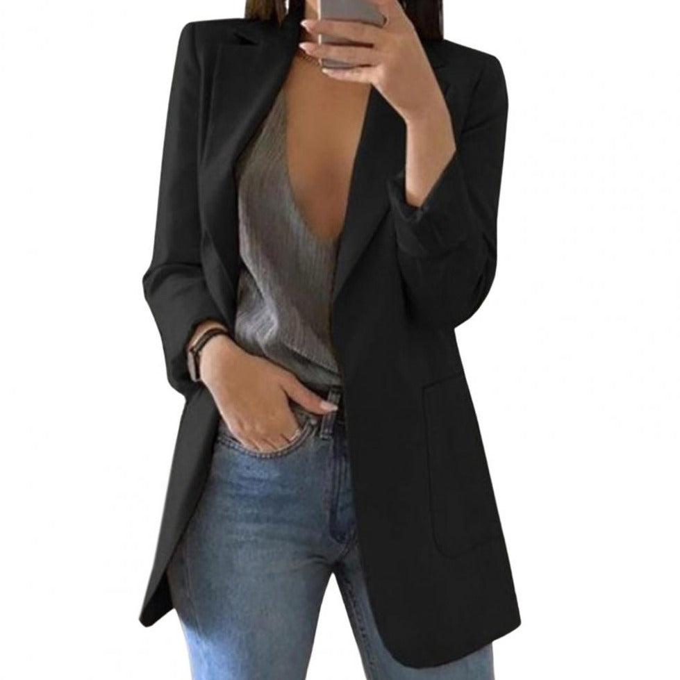 Damen Elegant Blazer Jacke Lang - Eveloria
