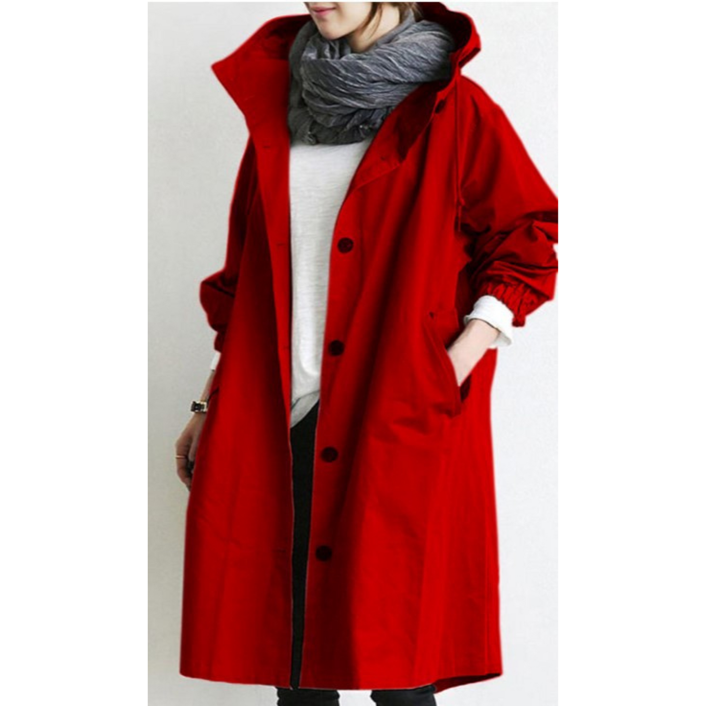 Damen Winterjacke Lang Kapuze Leicht