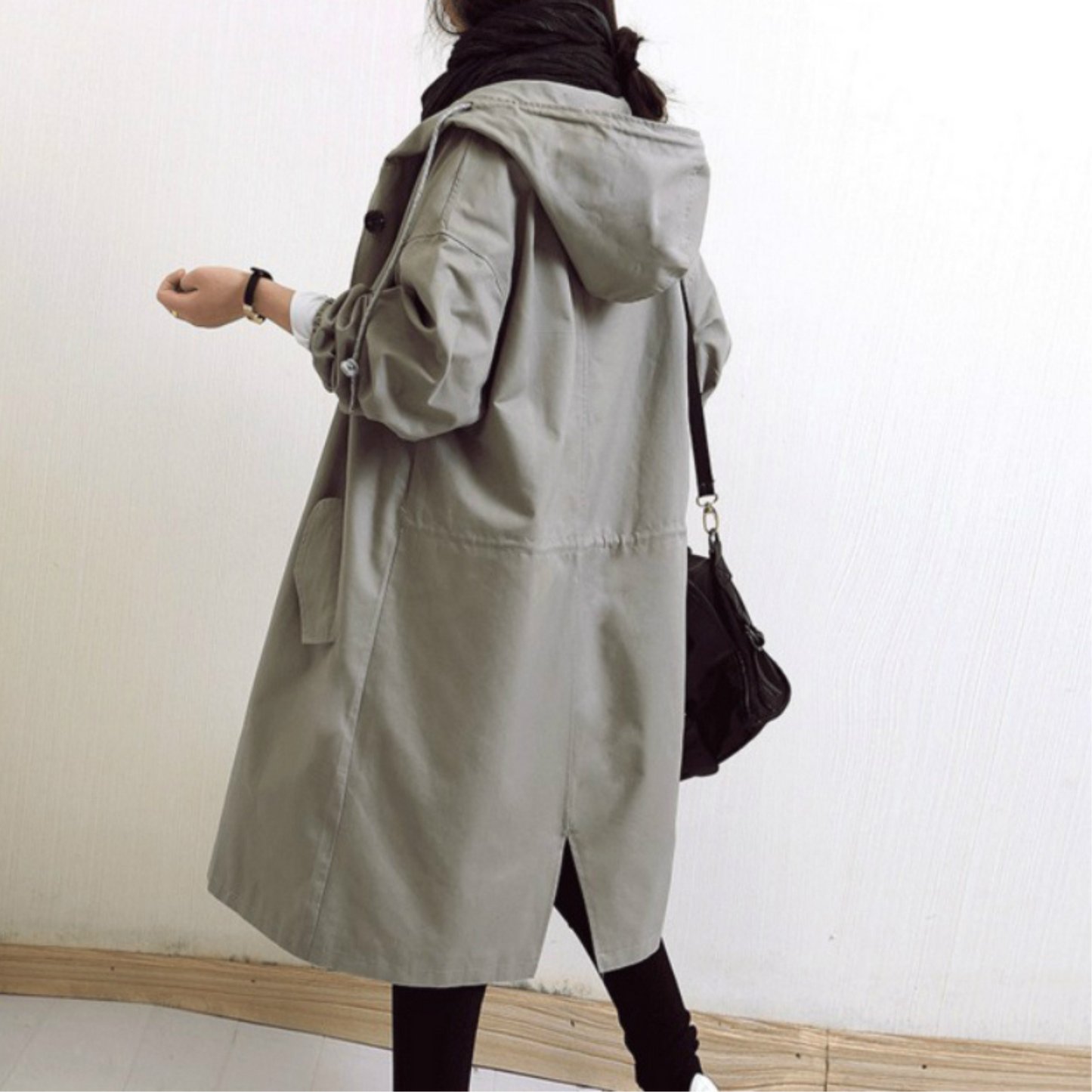 Damen Winterjacke Lang Kapuze Leicht