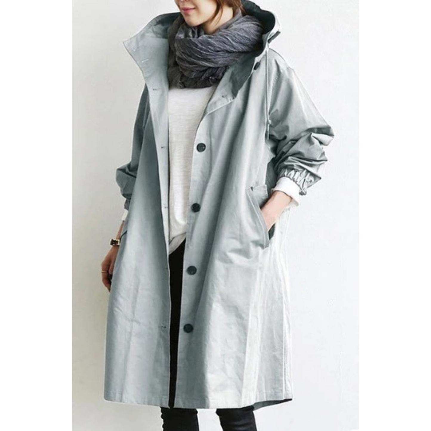 Damen Winterjacke Lang Kapuze Leicht