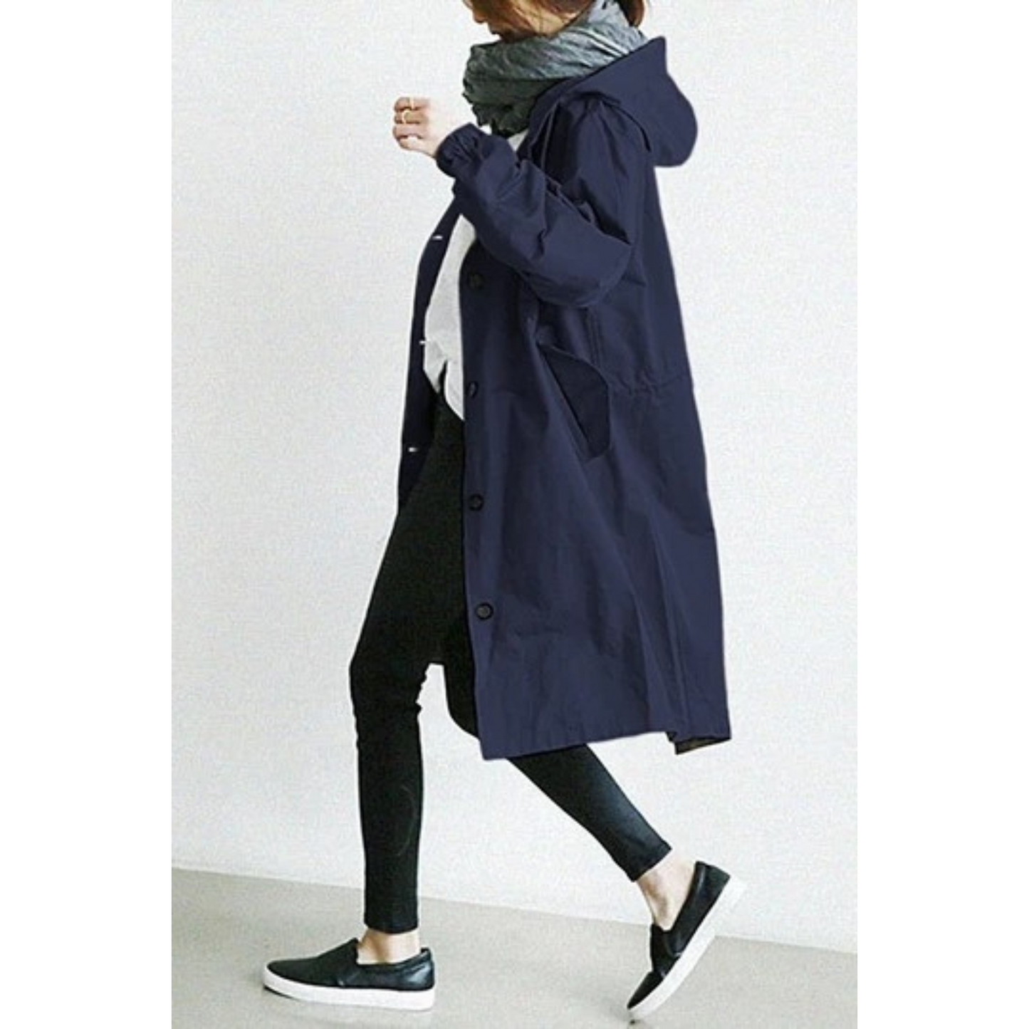 Damen Winterjacke Lang Kapuze Leicht