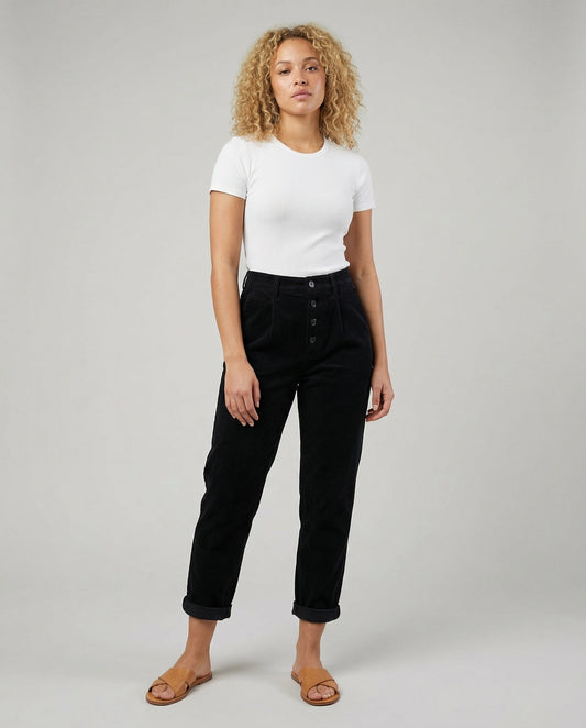 Damen Cordhose Komfort Beige - Eveloria