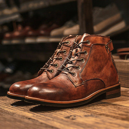 Eveloria Herren Lederstiefel Rutschsicher