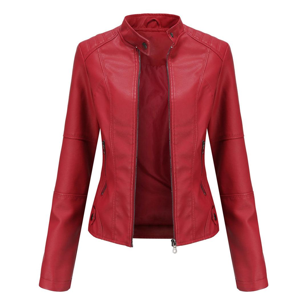 Eveloria Damen Lederjacke Maßgeschneidert Strukturiert Winter