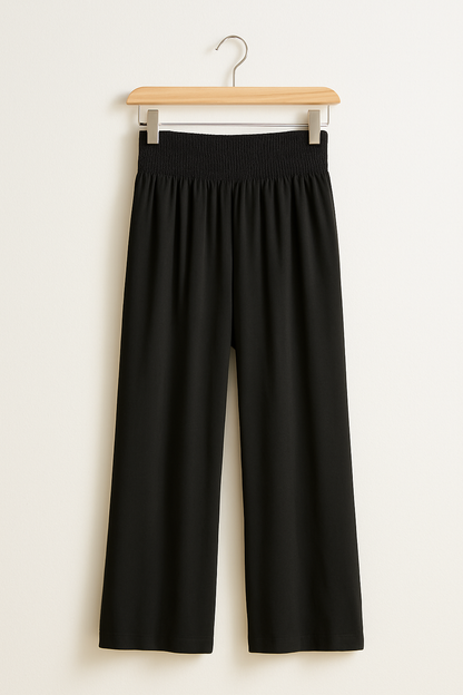 Damen Sommerhose Elastischer High-Waist-Bund