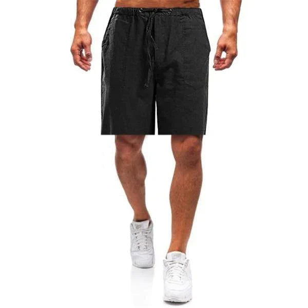 Herren Leinen Shorts Loose Fit mit Drawstring Beige - Eveloria