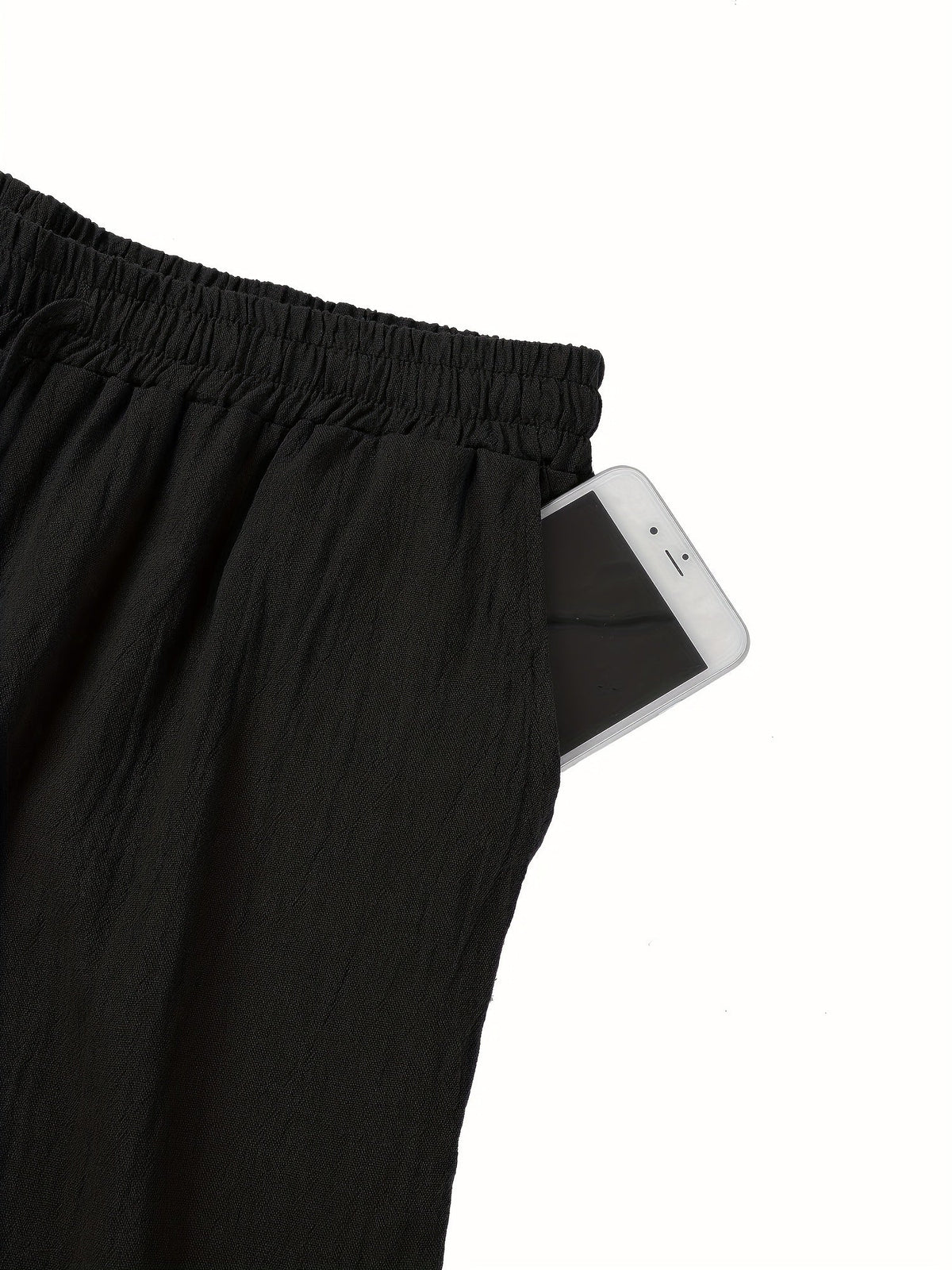 Leinenhose | Elastischer Bund | Kordelzug | Locker sitzende Hose | Herrenhose-Chaps Herrenmode