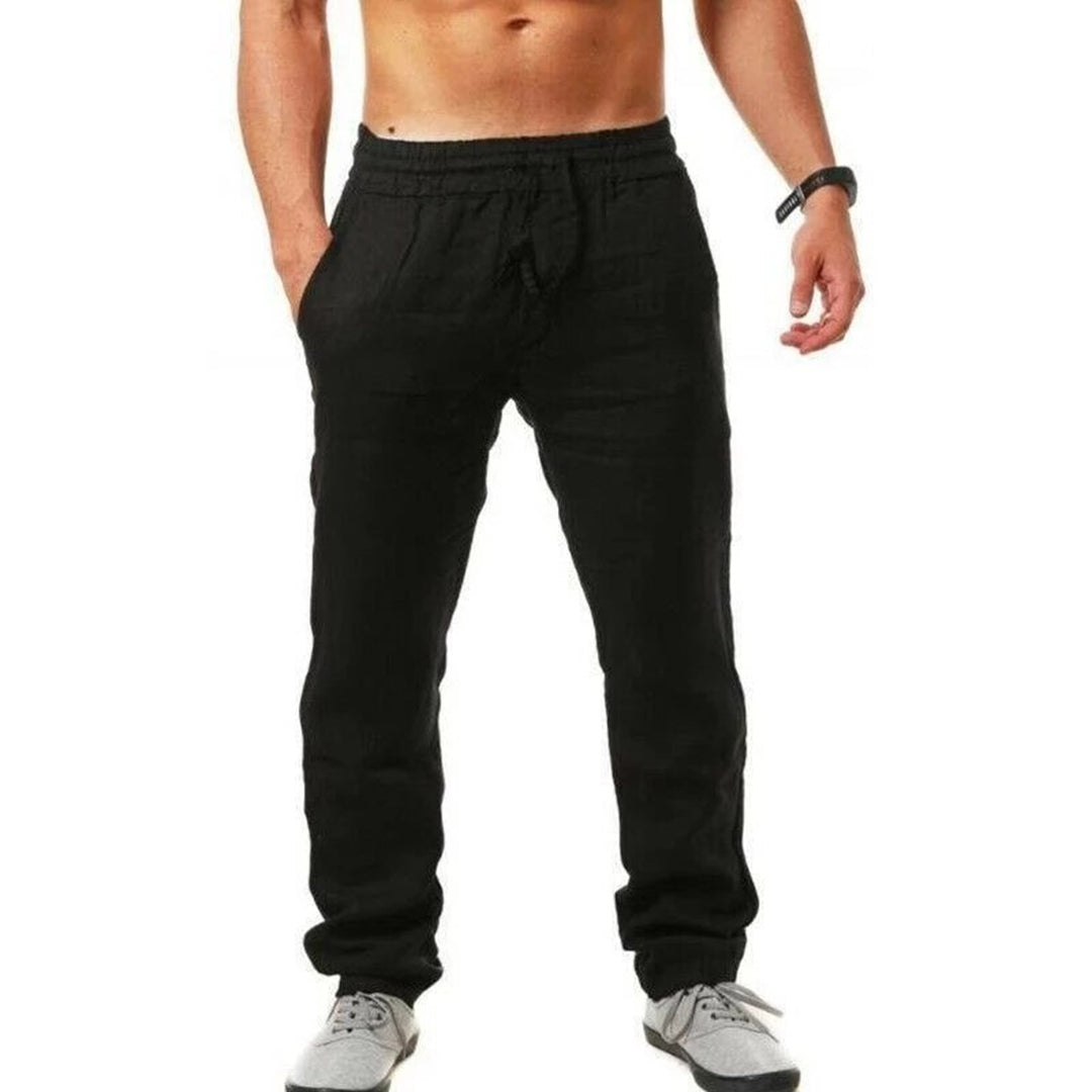 Männer Leinenhose Elastischer Bund Locker - Eveloria