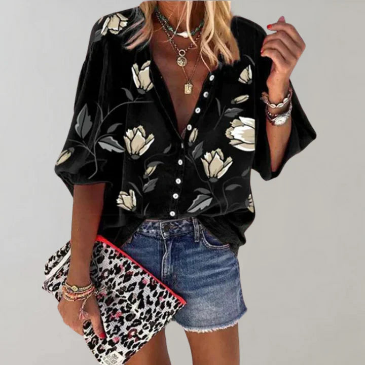 Damen Blumendbluse Trendy Eveloria - Eveloria
