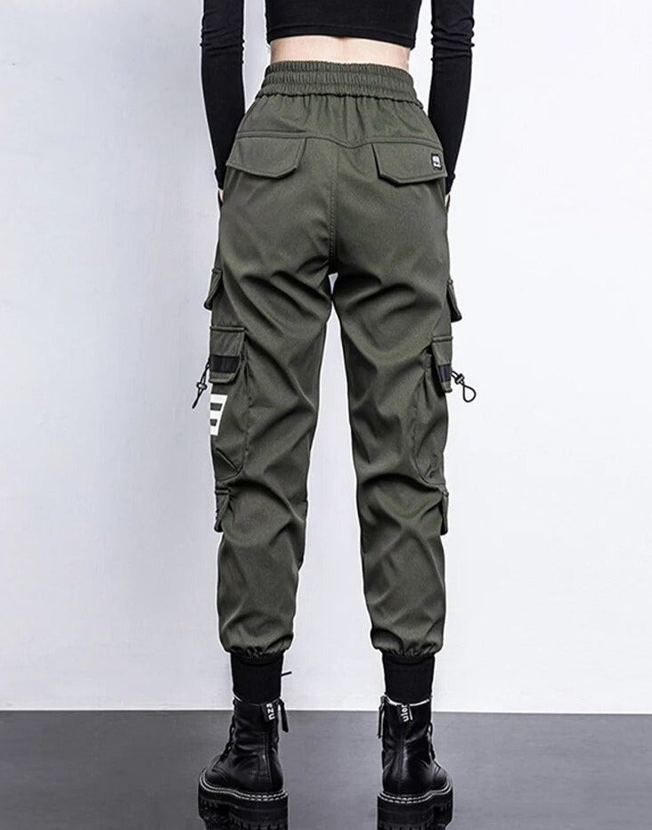Eveloria Damen High-Waist Cargo-Hose Mit Taschen - Eveloria