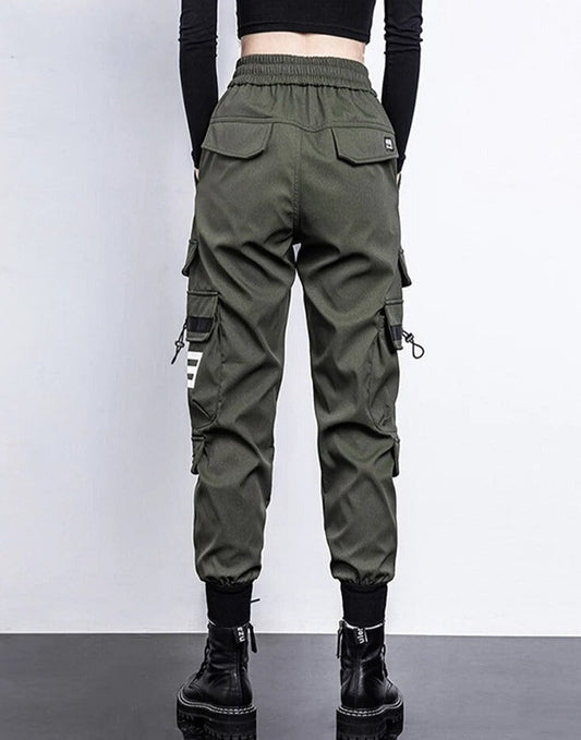 Eveloria Damen High-Waist Cargo-Hose Mit Taschen - Eveloria