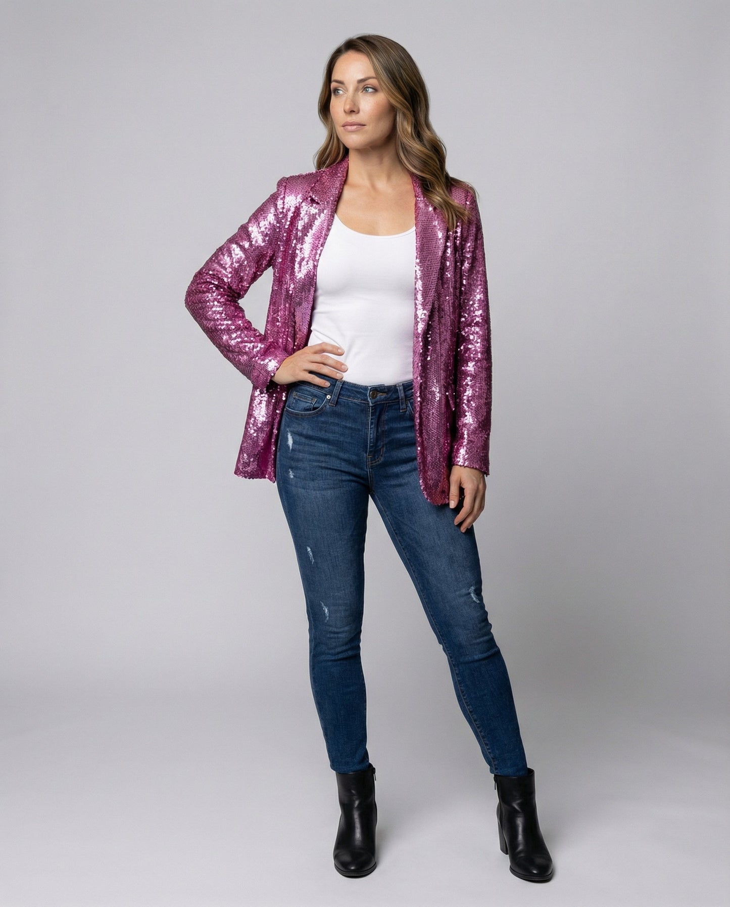 Damen Paillettenblazer Glitzernd