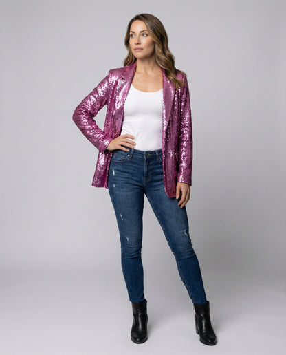 Damen Paillettenblazer Glitzernd