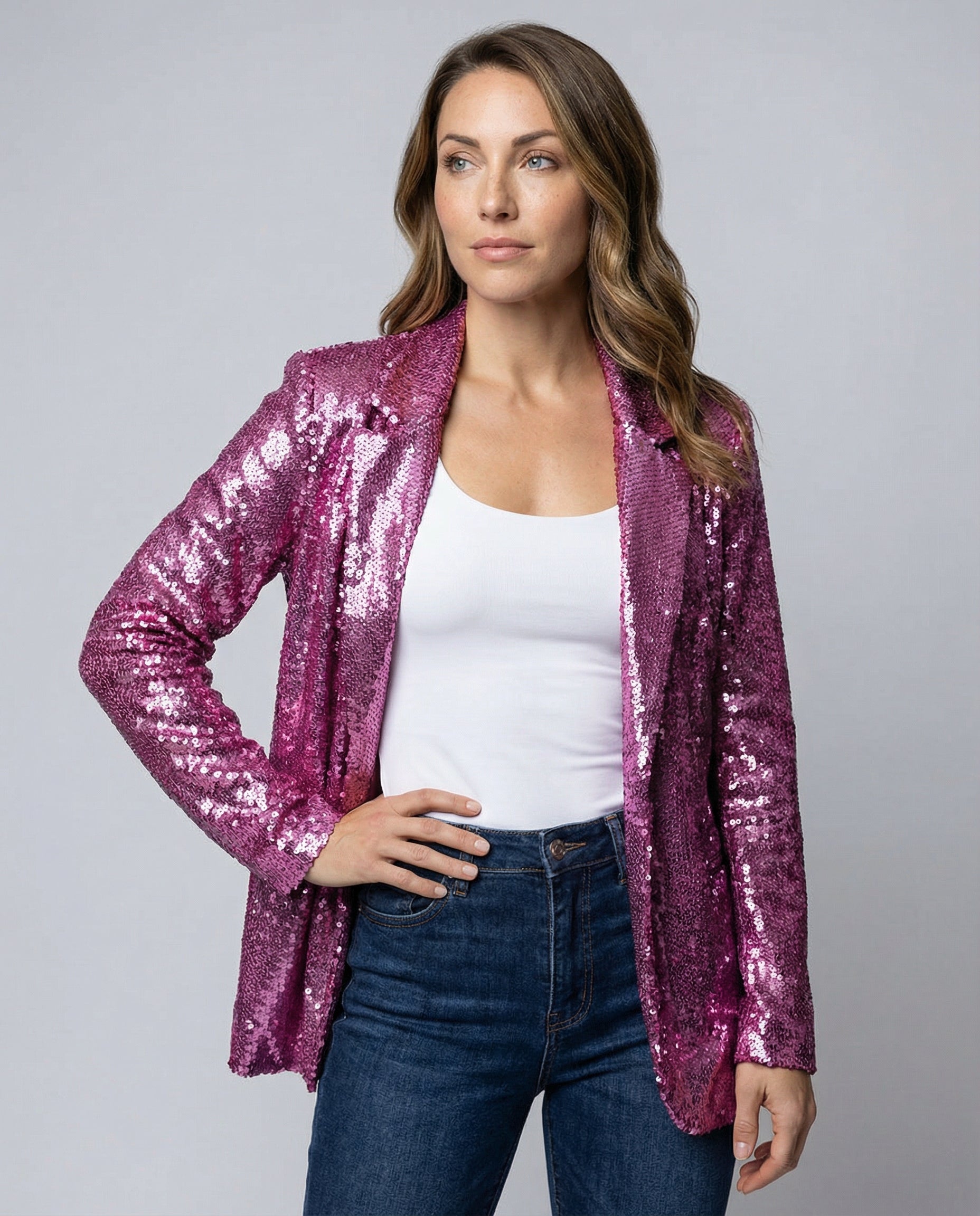 Damen Paillettenblazer Glitzernd - Eveloria