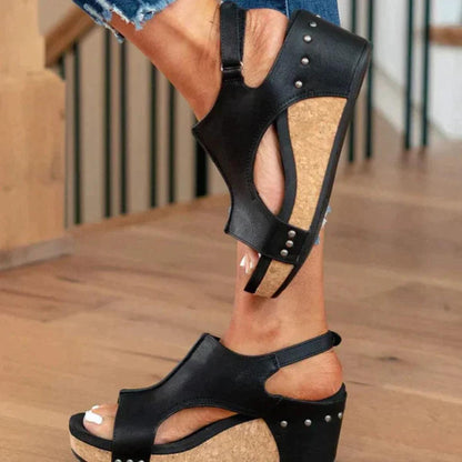Damen Keilsandalen Offener Zehenbereich