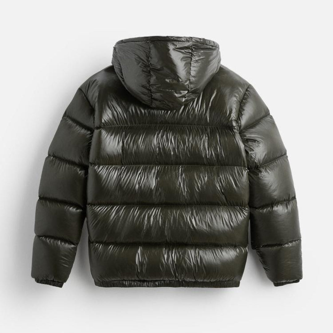 Herren Leichte Daunenjacke Mit Kapuze Schwarz Winter - Eveloria