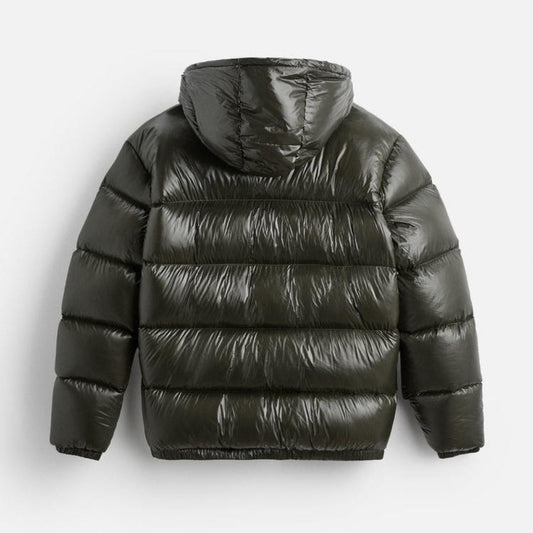 Herren Leichte Daunenjacke Mit Kapuze Schwarz Winter - Eveloria