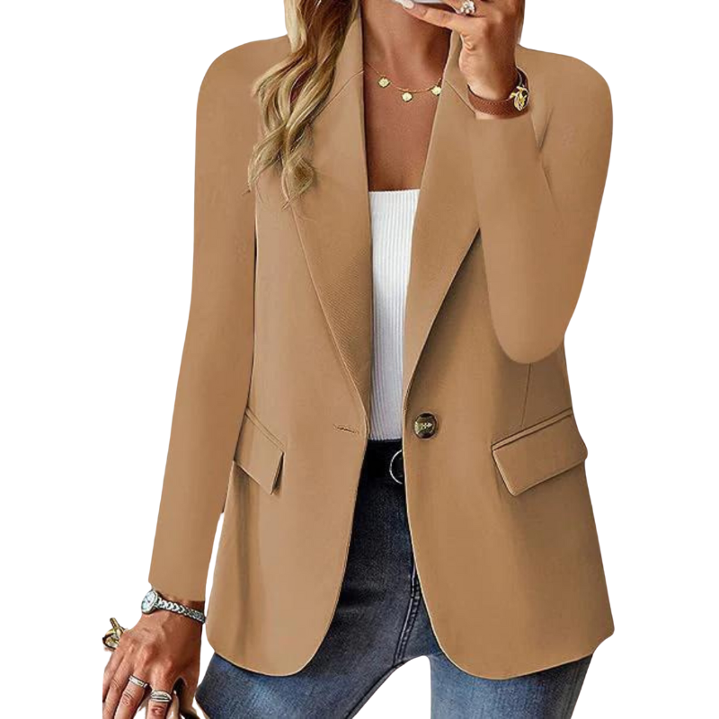 Damen Blazer Ein-Knopf-Verschluss Tailliert Elegant