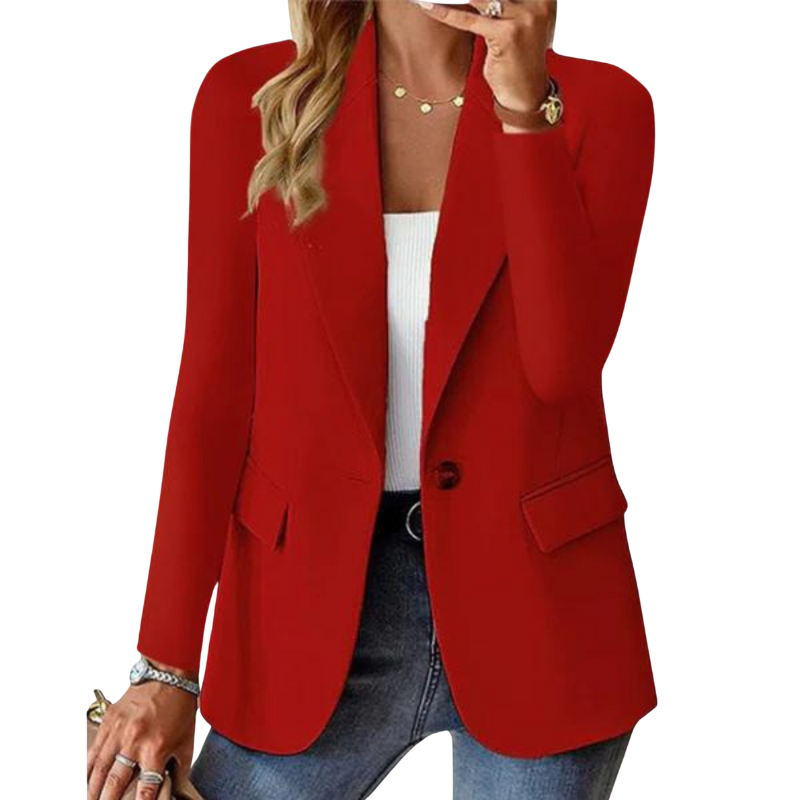 Damen Blazer Ein-Knopf-Verschluss Tailliert Elegant
