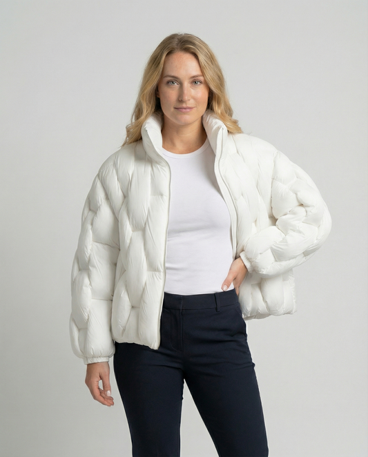 Damen Gefütterte Pufferjacke Warm Schwarz - Eveloria