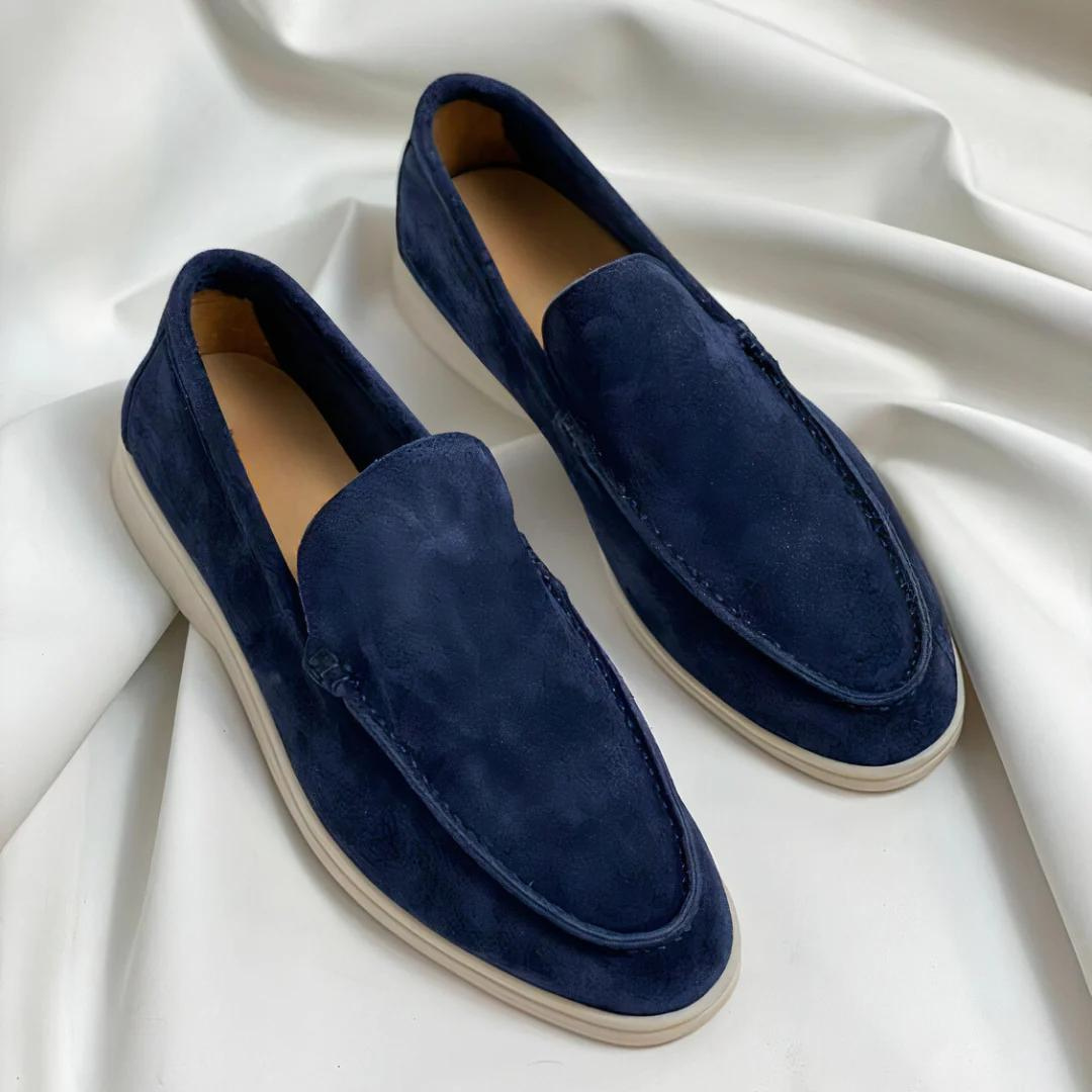 Herren Loafer Wildleder Bequem Schwarz - Eveloria