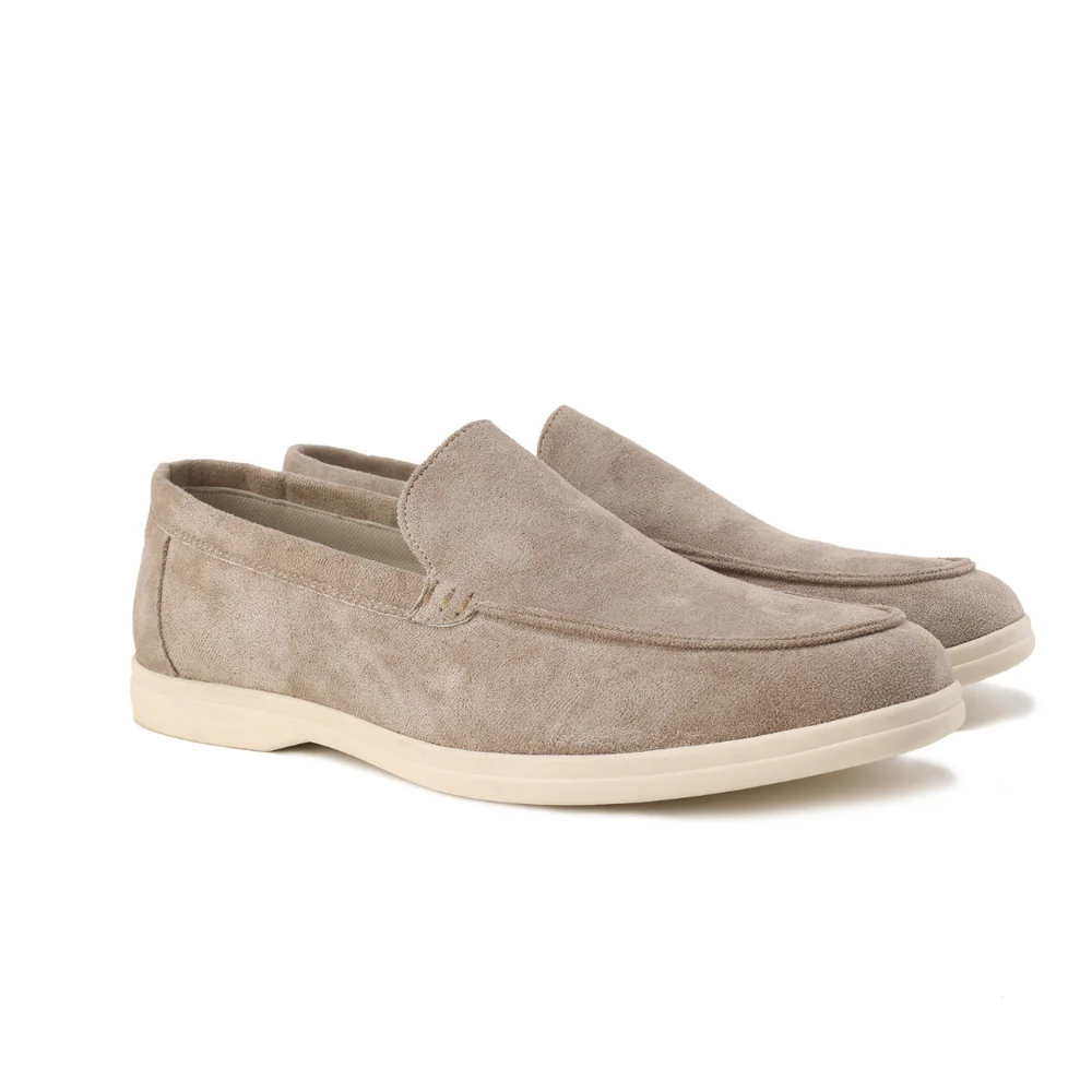 Herren Loafer Wildleder Hochwertig Braun