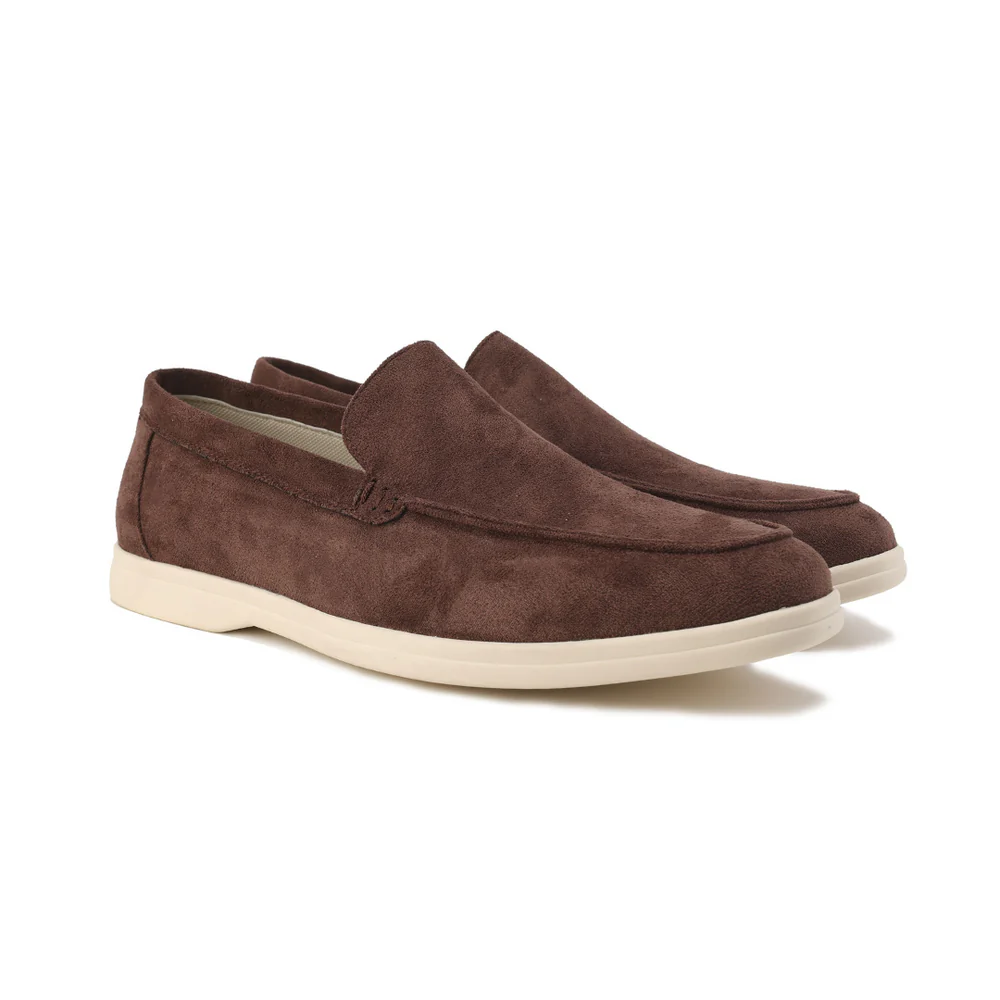 Herren Loafer Wildleder Hochwertig Braun