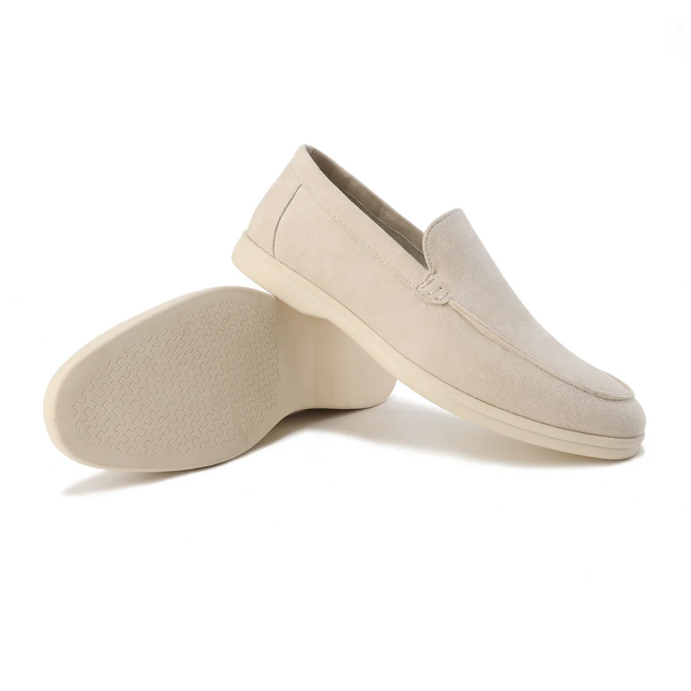 Herren Loafer Wildleder Hochwertig Braun