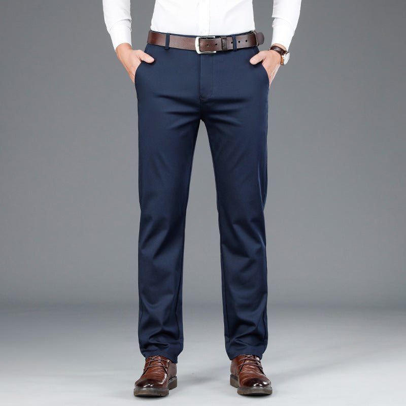 Lockere Hosen | Smart Casual | Gerader Schnitt | Anzughosen | Herrenhosen-Dunkelblau-S-Chaps Herrenmode