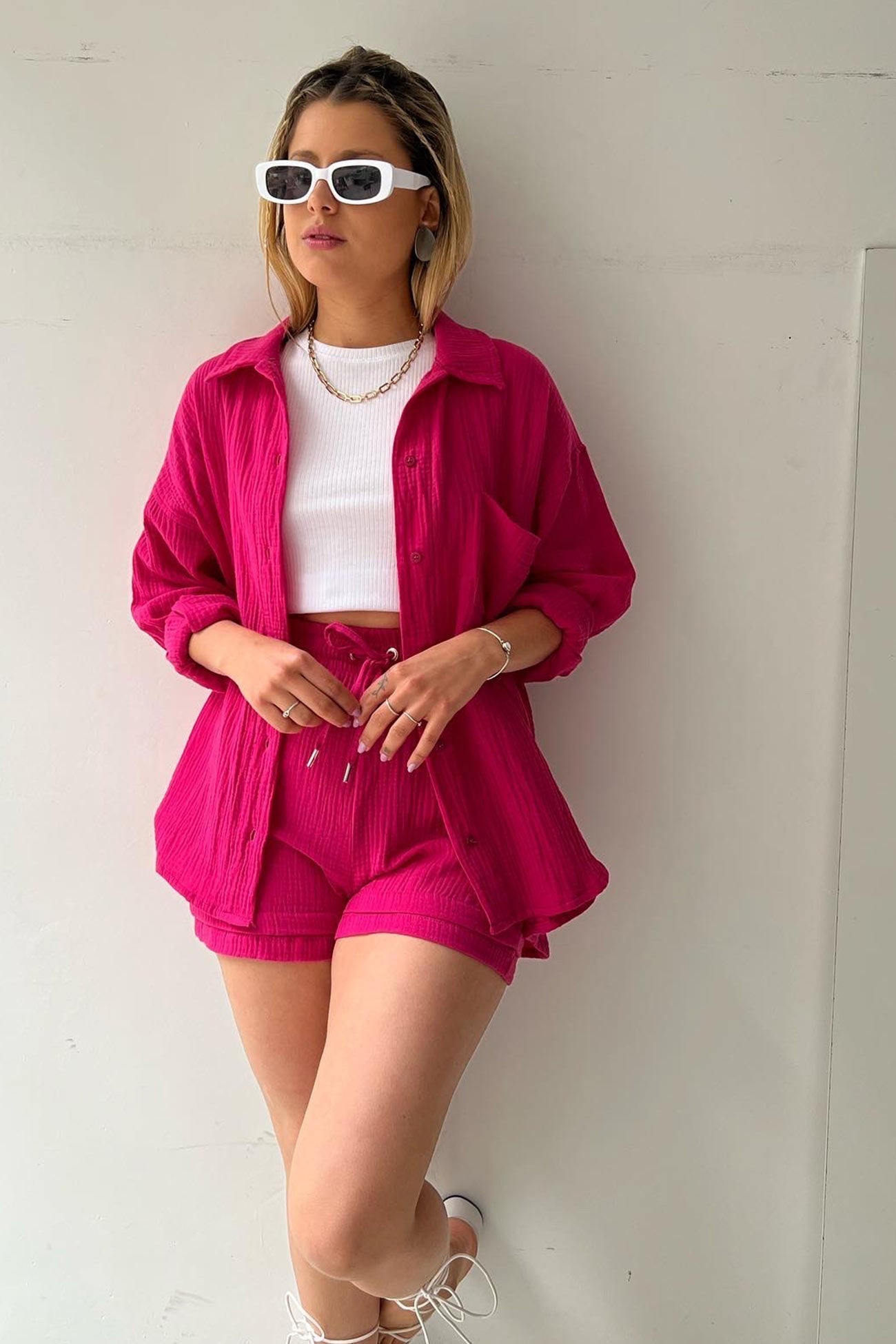 Eveloria Damen Langarmshirt und Shorts Siena