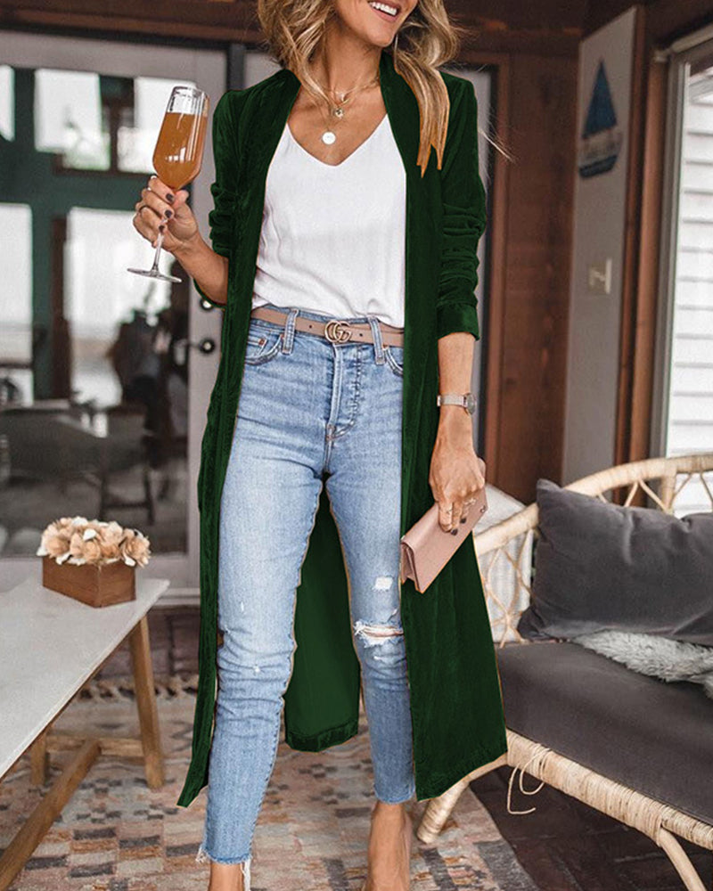 Eveloria Damen Offener Cardigan Längeres Design