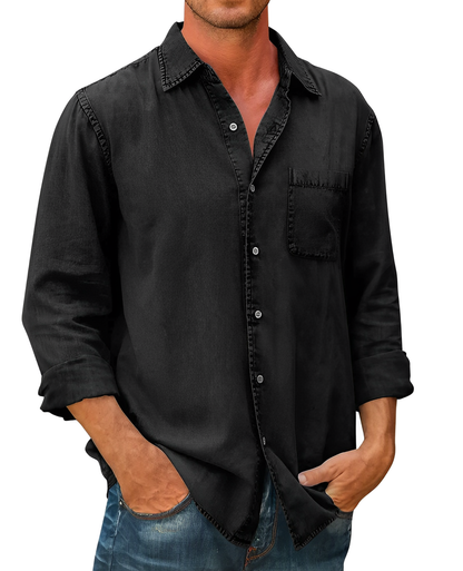 Herren Langarm-Polo-Shirt Bequeme Passform