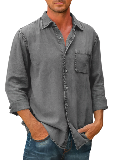 Herren Langarm-Polo-Shirt Bequeme Passform