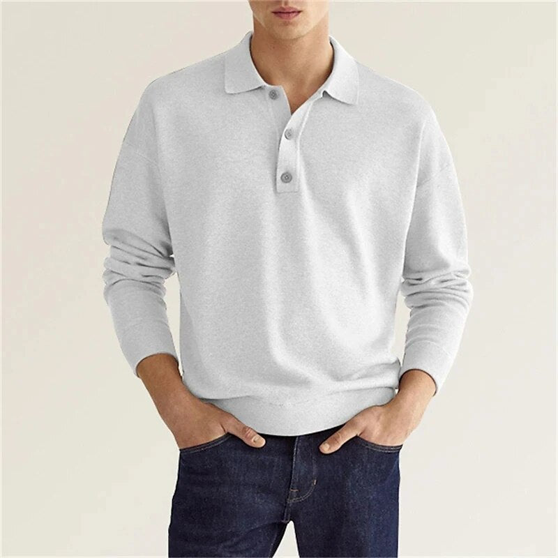 Eveloria Herren Polohemd Langarm Modern Fit