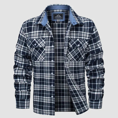 Eveloria Herren Langarm Poloshirt Karomuster