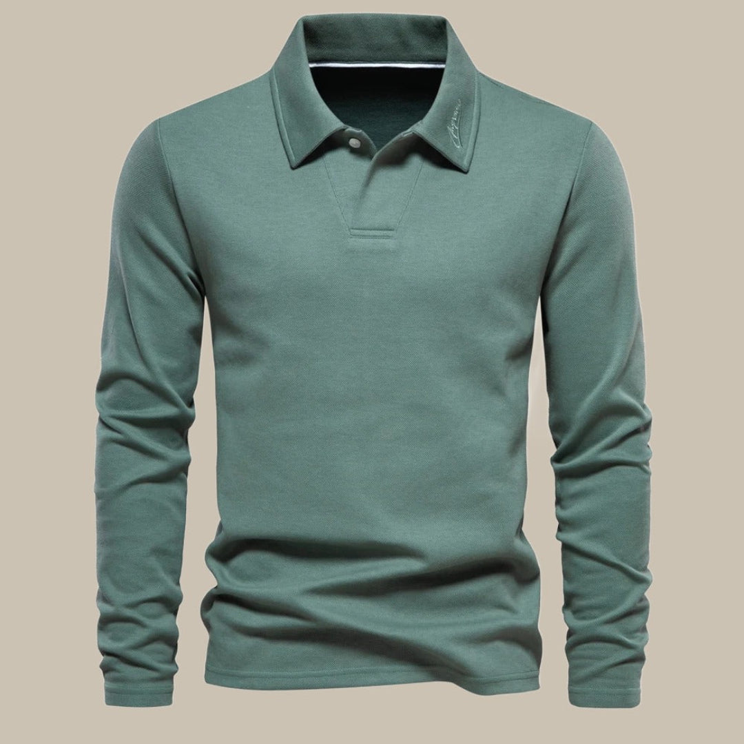 Eveloria Herren Langarm-Polohemden Bequem