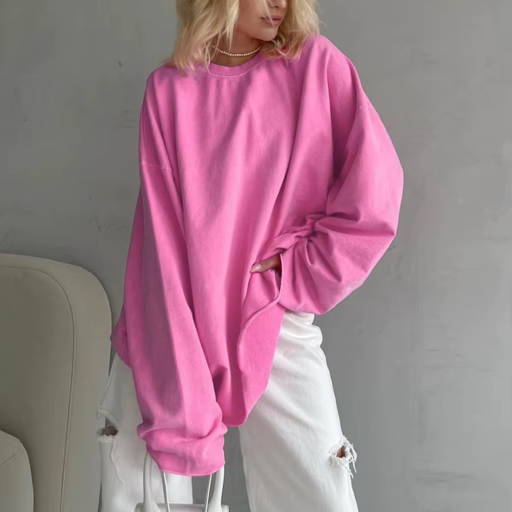 Damen Langarmshirt Leichter Lässiger Schnitt