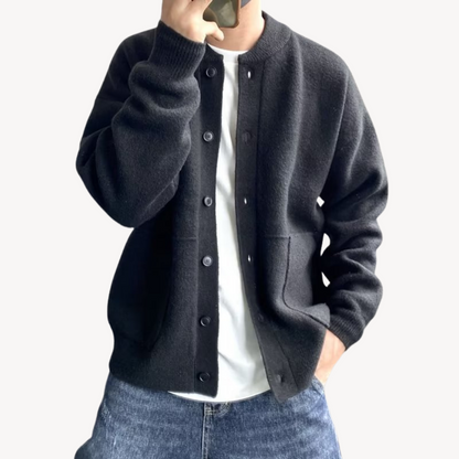 Herren Strickcardigan Klassisch Rundhalsausschnitt Knöpfe
