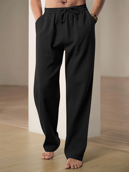 Herren Lounge-Hose Locker Sitzend Kordelzug Beige - Eveloria