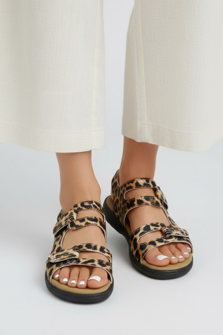 Damen Sandalen mit Absatz und Zehenriemen