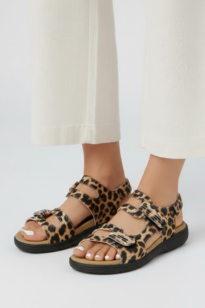 Damen Sandalen mit Absatz und Zehenriemen