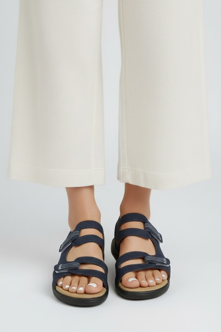 Damen Sandalen mit Absatz und Zehenriemen