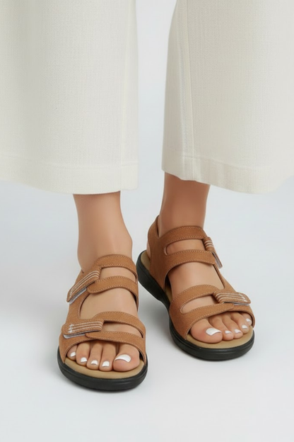 Damen Sandalen mit Absatz und Zehenriemen